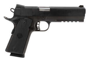 Rock Island Armory M1911-A1 tactical 45 ACP pistol with a black parkerized finish